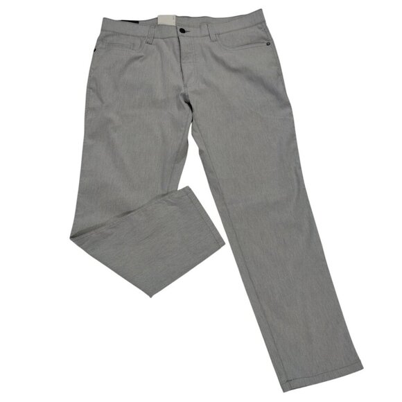 Haggar Men's Slim Fit Straight Leg Pants, 36 x 29, Rayon, Spandex Blend, Grey . - Picture 6 of 8
